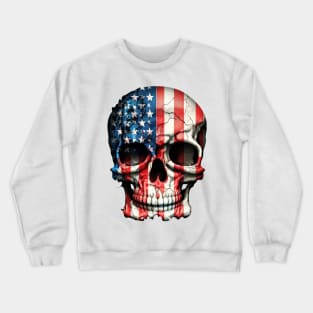 American Flag Skull Crewneck Sweatshirt